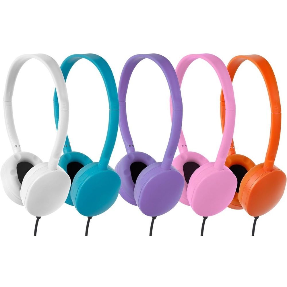 Headphones Kids Classroom School 5 Pk Wired Student Teens Boys Girls 3.5mm SR5